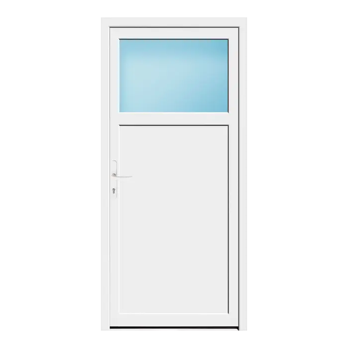 Nebeneingangstür 90x193 cm 1/3 Glas Weiß