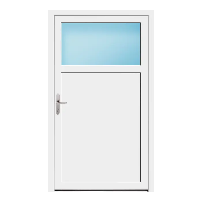 Nebeneingangstür 120x206 cm 1/3 Glas Weiß