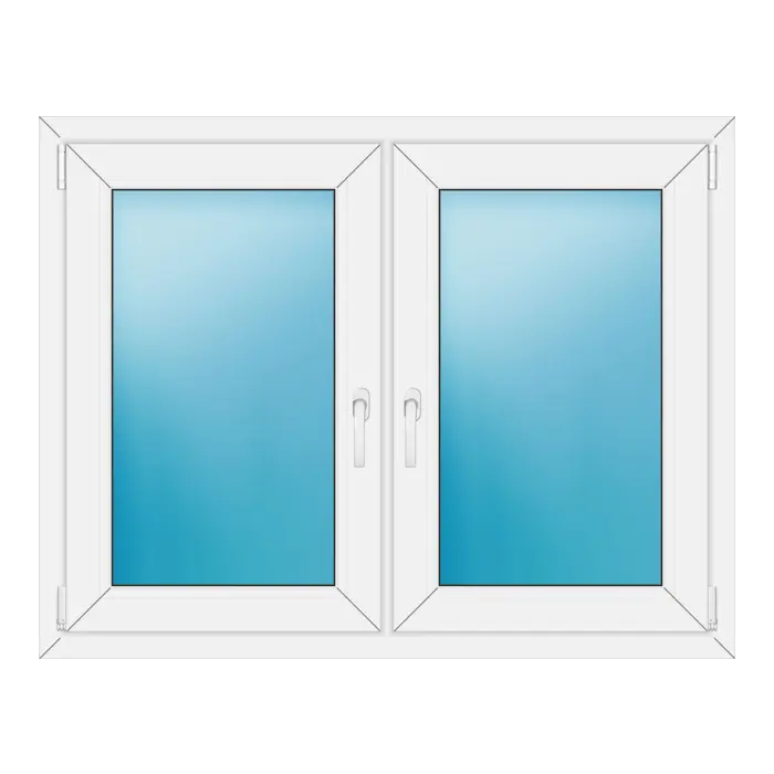 Zweiflügeliges Kunststofffenster 122x95 cm Weiß
