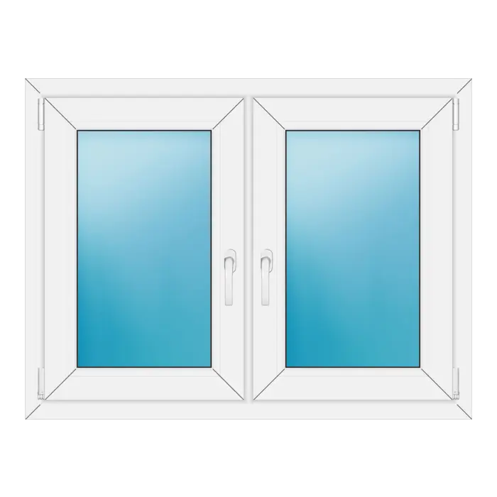 Zweiflügeliges Kunststofffenster 110x84 cm Weiß