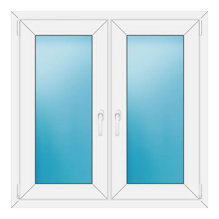 Zweiflügeliges Kunststofffenster 104x104 cm Weiß