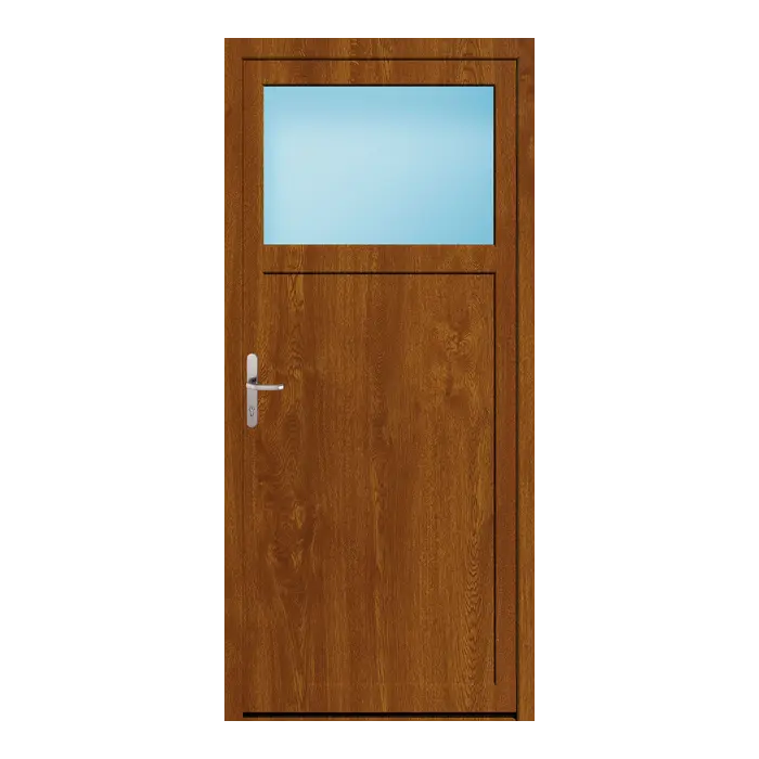 Nebeneingangstür 100x220 cm 1/3 Glas Golden Oak genarbt