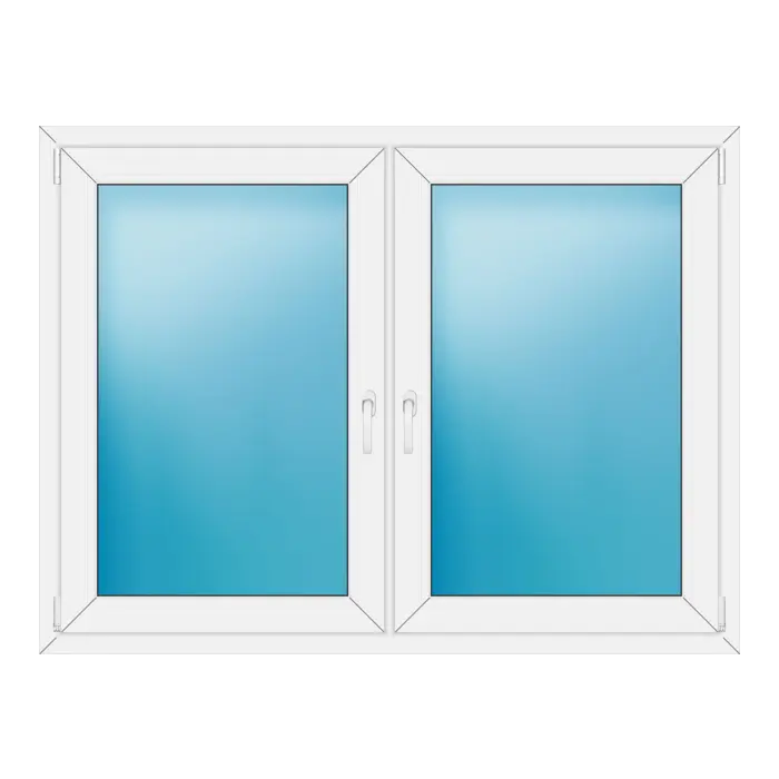 Zweiflügeliges Kunststofffenster 154x116 cm Weiß