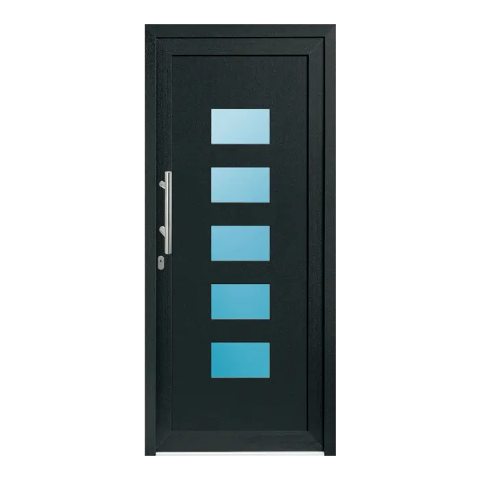Haustür Kunststoff 92x208 cm Merkur Anthrazit-Grau genarbt