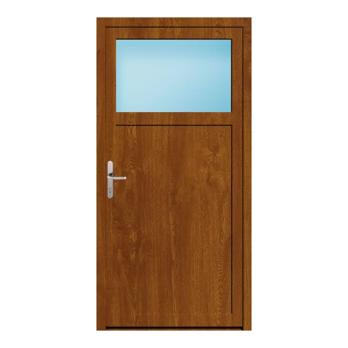Nebeneingangstür 98x198 cm 1/3 Glas Golden Oak genarbt