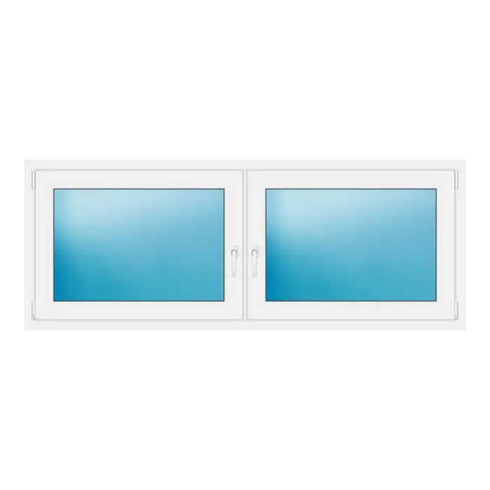Zweiflügeliges Kunststofffenster 194x75 cm Weiß