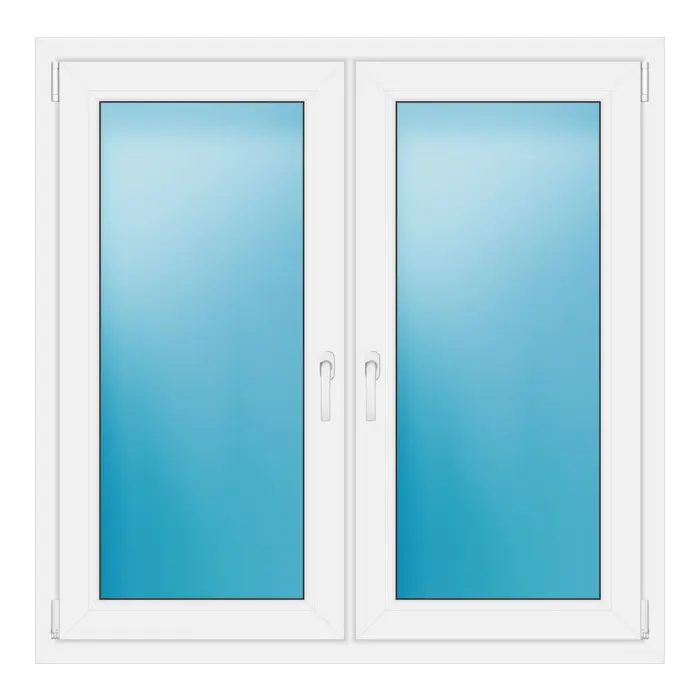 Zweiflügeliges Kunststofffenster 125x124,5 cm Weiß