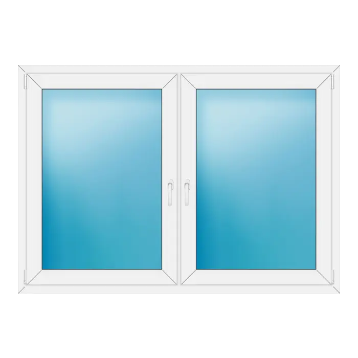 Zweiflügeliges Kunststofffenster 172x122 cm Weiß