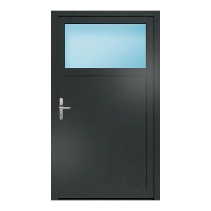 Nebeneingangstür 118x206 cm 1/3 Glas Anthrazitgrau genarbt