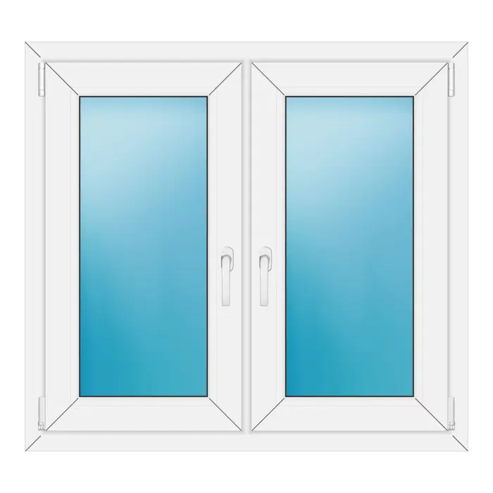 Zweiflügeliges Kunststofffenster 104x96 cm Weiß