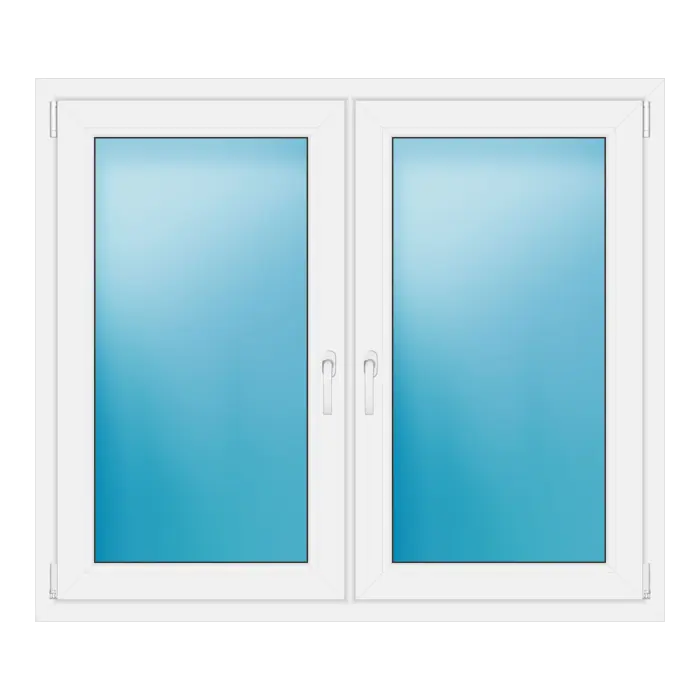 Zweiflügeliges Kunststofffenster 136x117,5 cm Weiß