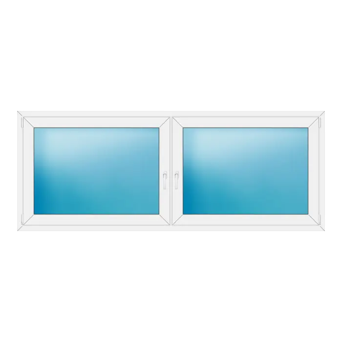 Zweiflügeliges Kunststofffenster 236x92 cm Weiß