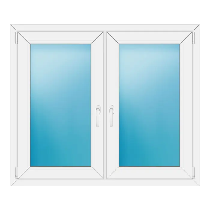 Zweiflügeliges Kunststofffenster 124x106 cm Weiß