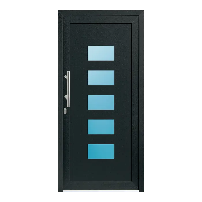 Haustür Kunststoff 95x200 cm Merkur Anthrazitgrau genarbt