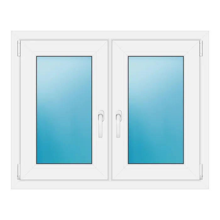 Zweiflügeliges Kunststofffenster 100x80 cm Braun genarbt