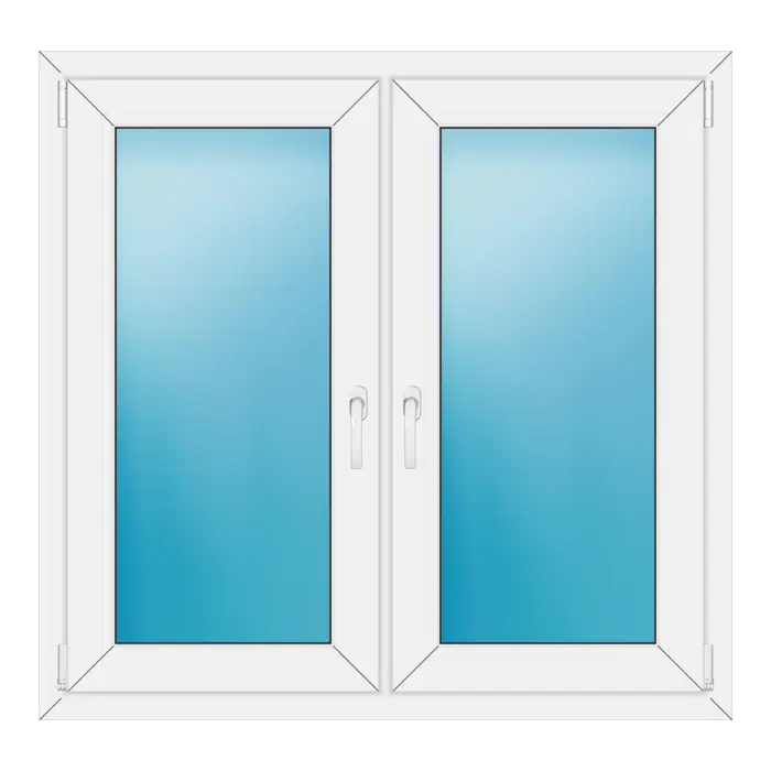 Zweiflügeliges Kunststofffenster 116x112 cm Weiß
