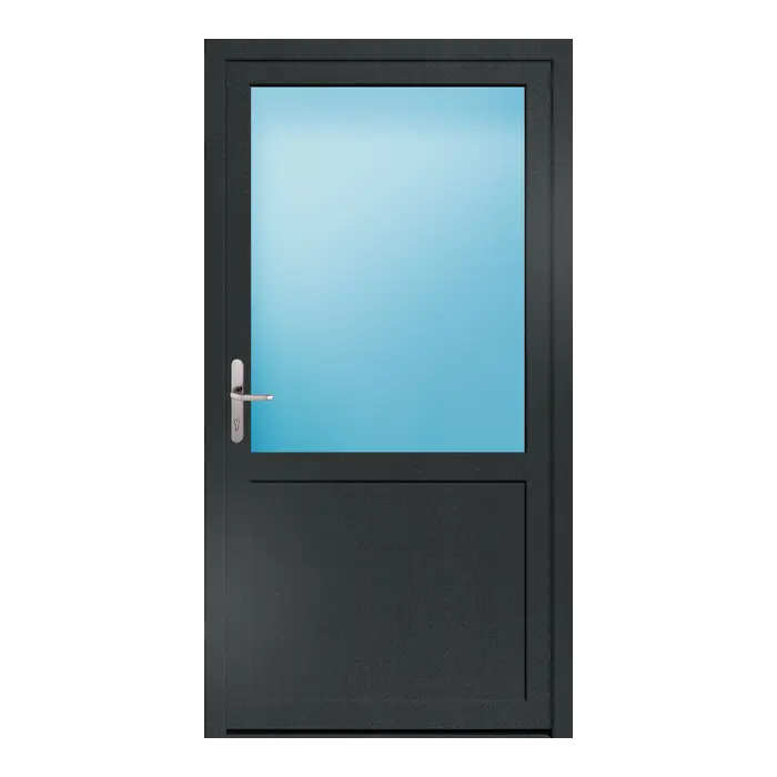 Nebeneingangstür 105x199 cm 2/3 Glas Anthrazit genarbt