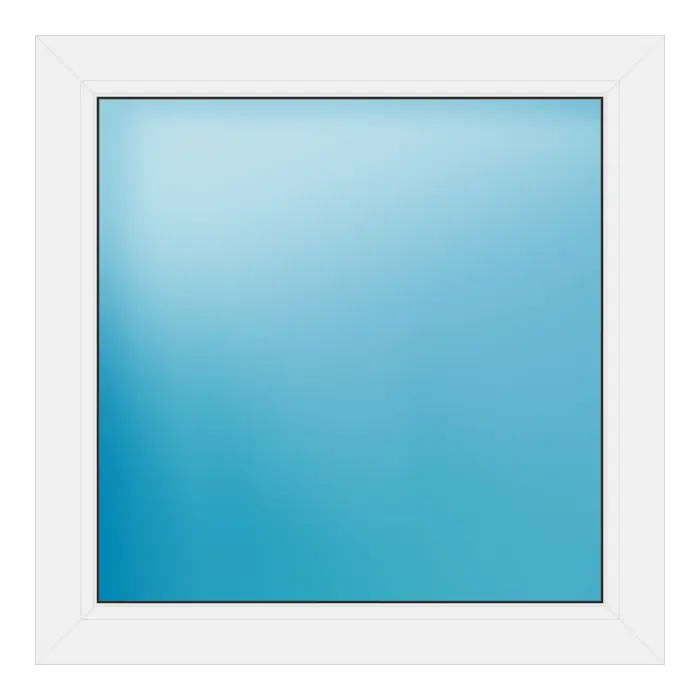 Festverglasung aus Kunststoff 81x81 cm Weiß