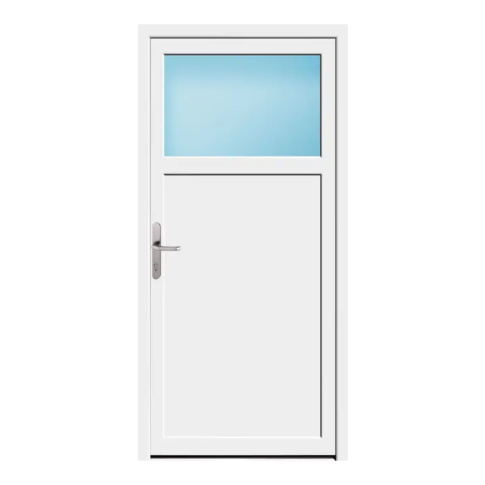 Nebeneingangstür 88x183 cm 1/3 Glas Weiß
