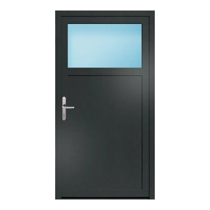 Nebeneingangstür 100x190 cm 1/3 Glas Anthrazit genarbt