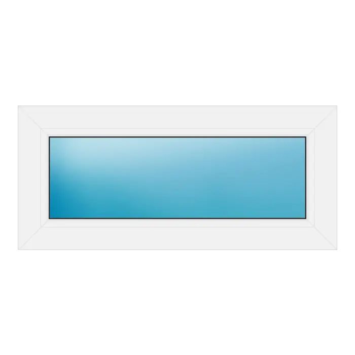Festverglasung aus Kunststoff 82x37 cm Weiß