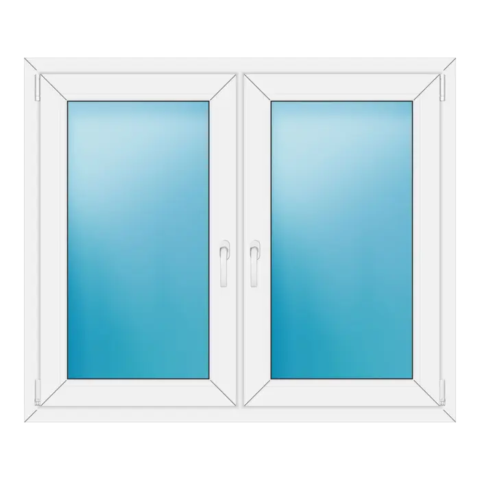 Zweiflügeliges Kunststofffenster 128x108 cm Weiß
