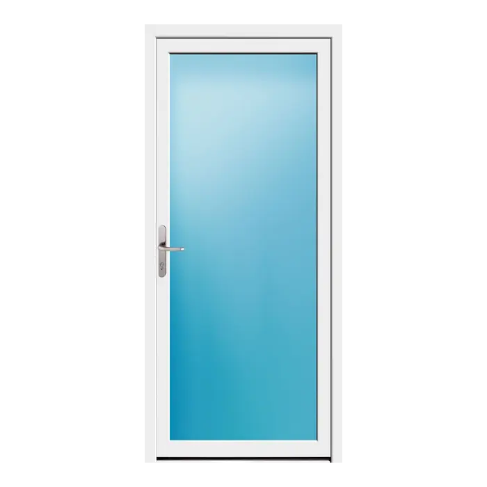 Nebeneingangstür 90x200 cm Vollglas Weiß