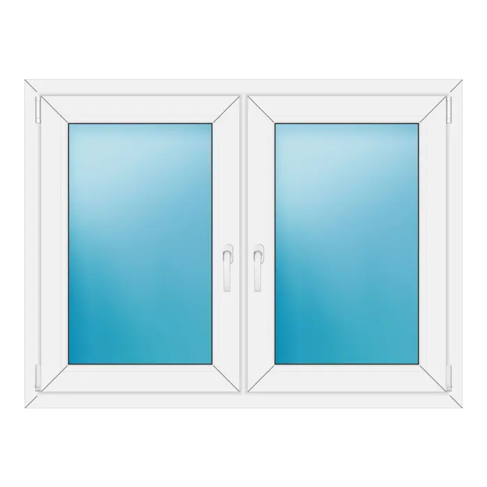 Zweiflügeliges Kunststofffenster 128x96 cm Weiß