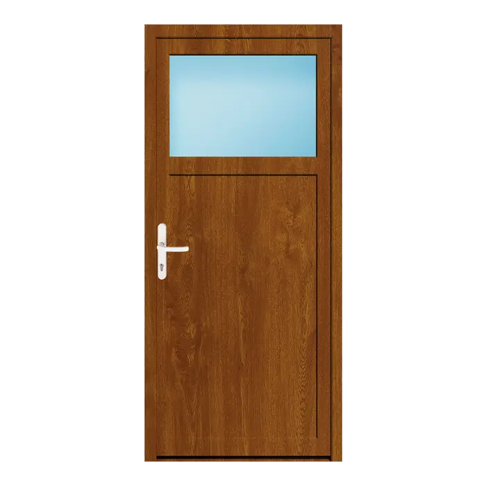 Nebeneingangstür 84x186 cm 1/3 Glas Golden Oak genarbt