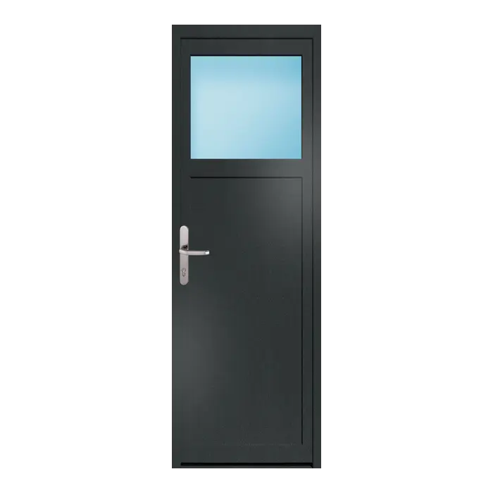 Nebeneingangstür 60x178 cm 1/3 Glas Anthrazit genarbt