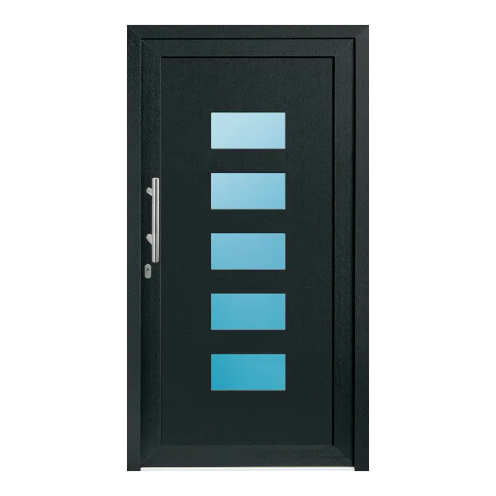 Haustür Kunststoff 114x210 cm Merkur Anthrazit-Grau genarbt
