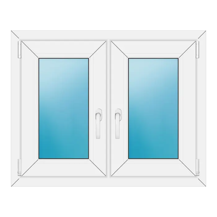 Zweiflügeliges Kunststofffenster 90x72 cm Weiß