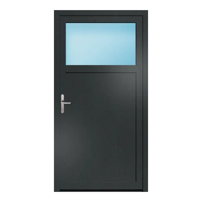 Nebeneingangstür 118x228 cm 1/3 Glas Anthrazitgrau genarbt