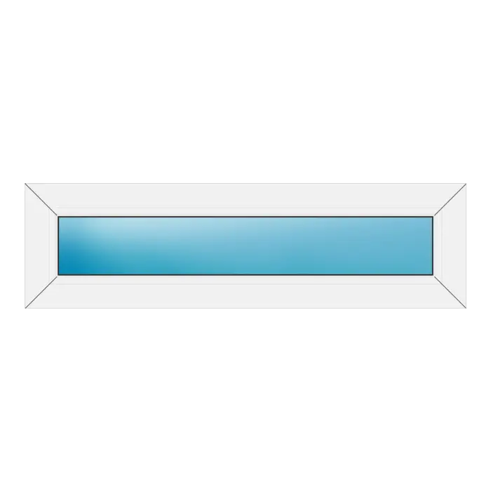 Festverglasung aus Kunststoff 106x30 cm Weiß