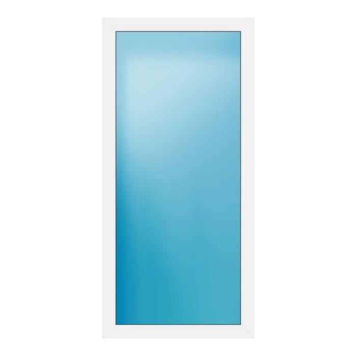 Festverglasung aus Kunststoff 90x190 cm Weiß