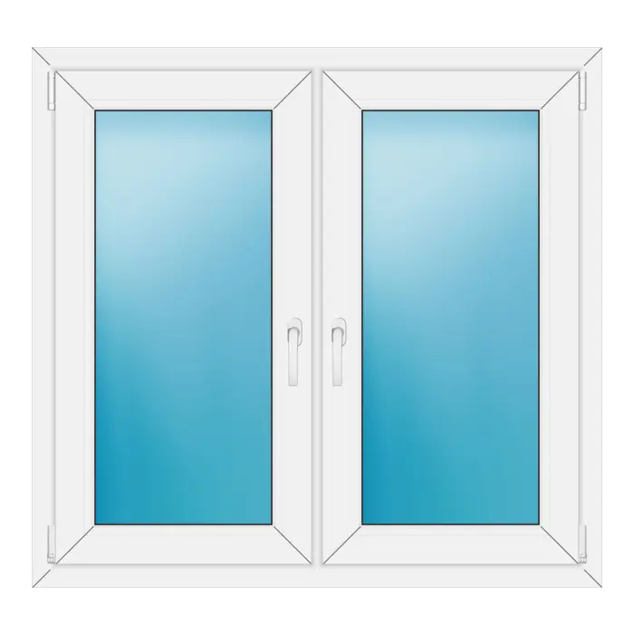 Zweiflügeliges Kunststofffenster 116x110 cm Weiß