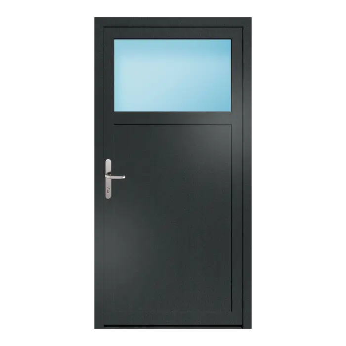 Nebeneingangstür 94x186 cm 1/3 Glas Anthrazit genarbt