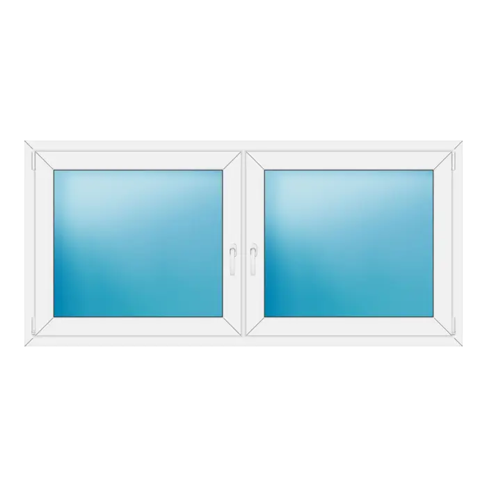 Zweiflügeliges Kunststofffenster 192x90 cm Weiß
