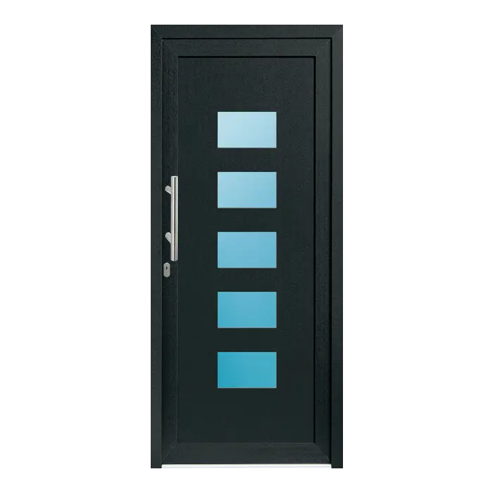 Haustür Kunststoff 90x208 cm Merkur Anthrazit-Grau genarbt