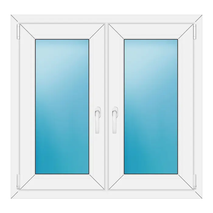 Zweiflügeliges Kunststofffenster 100x96 cm Weiß