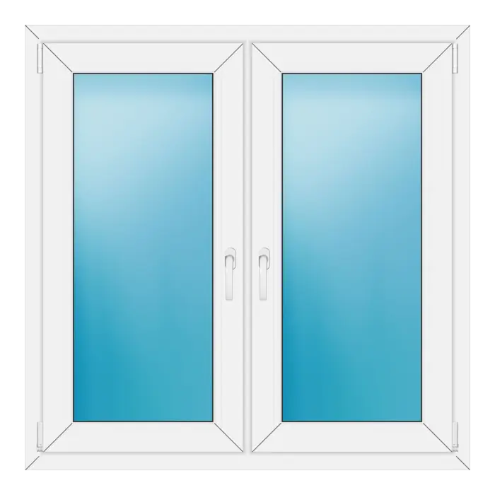 Zweiflügeliges Kunststofffenster 118x118 cm Braun genarbt
