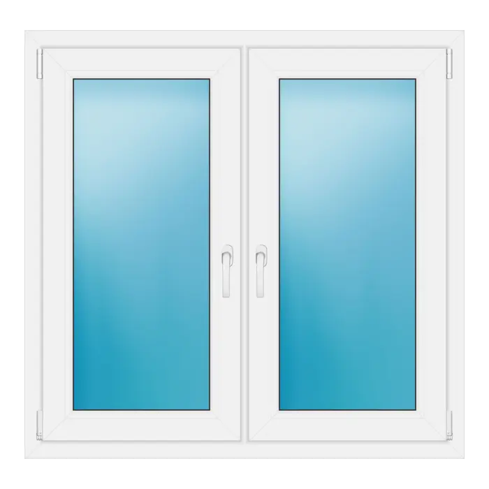 Zweiflügeliges Kunststofffenster 116x113 cm Weiß