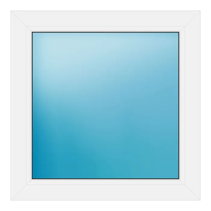 Festverglasung aus Kunststoff 71x71 cm Weiß