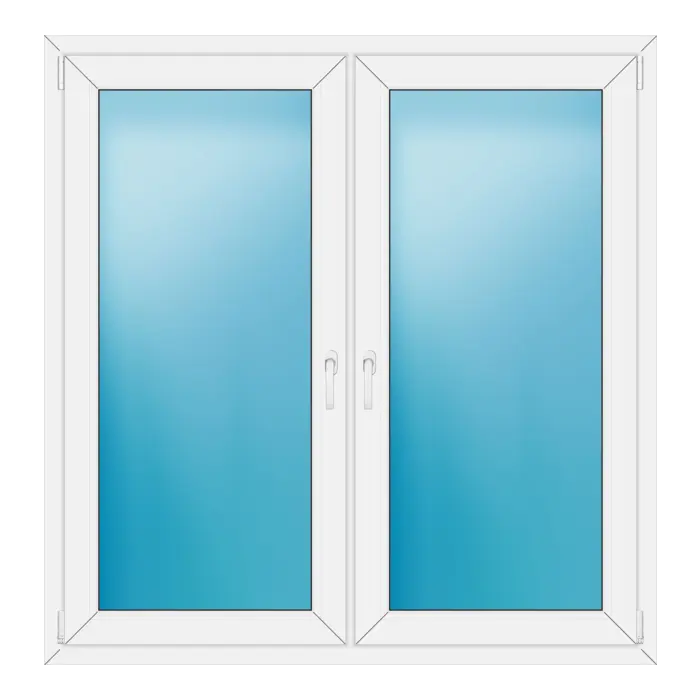 Zweiflügeliges Kunststofffenster 144x148 cm Weiß