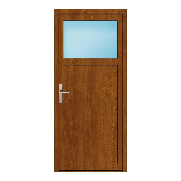 Nebeneingangstür 88x198 cm 1/3 Glas Golden Oak genarbt