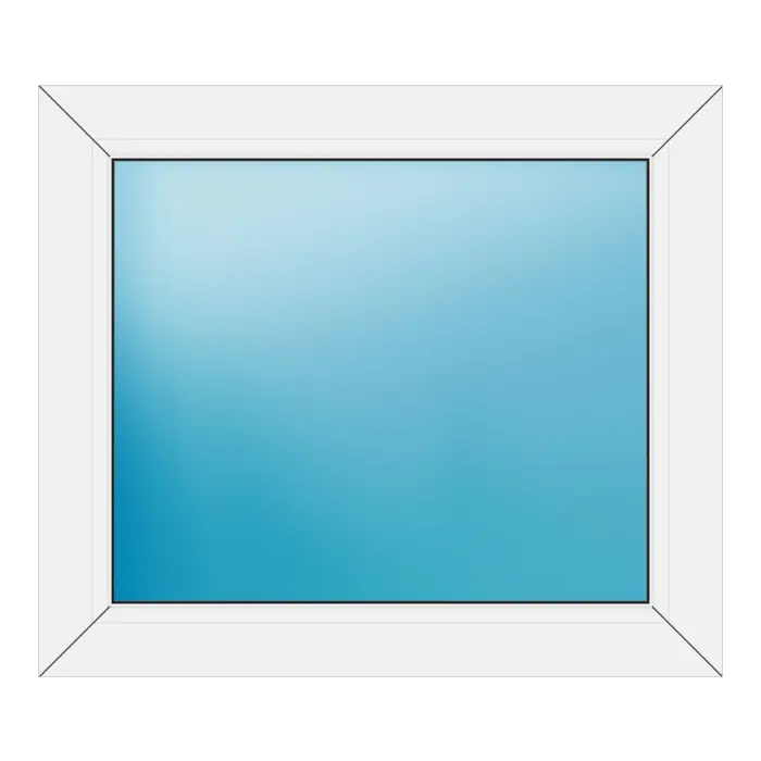 Festverglasung aus Kunststoff 74x64 cm Weiß