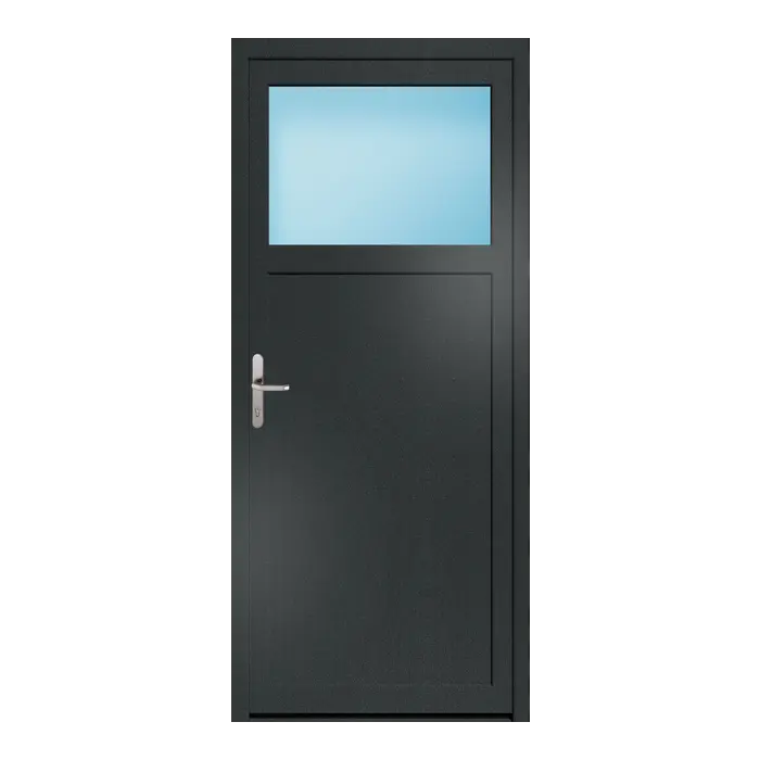 Nebeneingangstür 96x220 cm 1/3 Glas Anthrazit genarbt