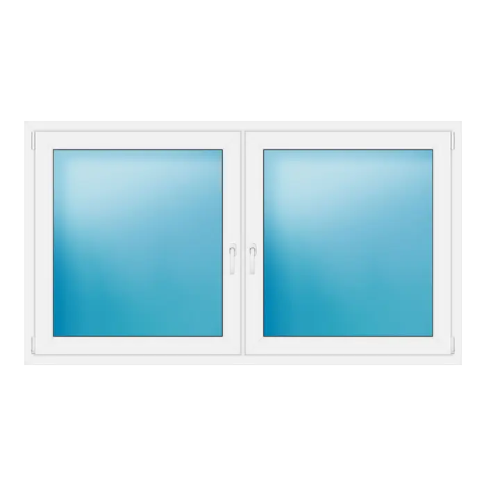 Zweiflügeliges Kunststofffenster 195x109 cm Weiß