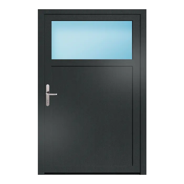 Nebeneingangstür 118x180 cm 1/3 Glas Anthrazitgrau genarbt