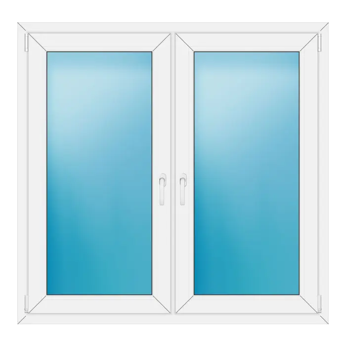 Zweiflügeliges Kunststofffenster 136x132 cm Weiß